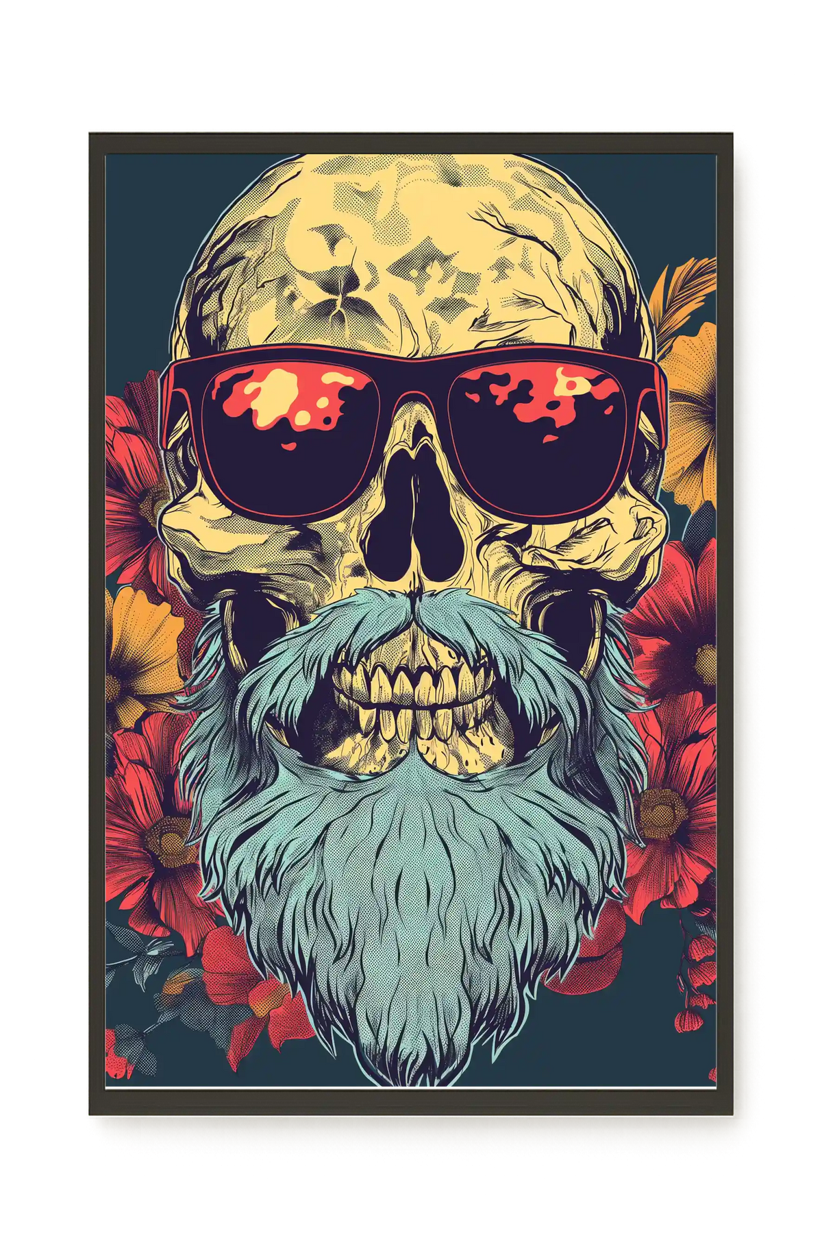 Floral Skull Canvas Wall Art