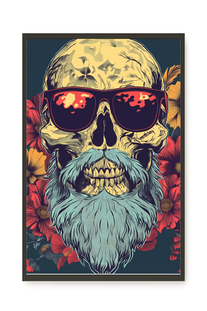 Floral Skull Canvas Wall Art