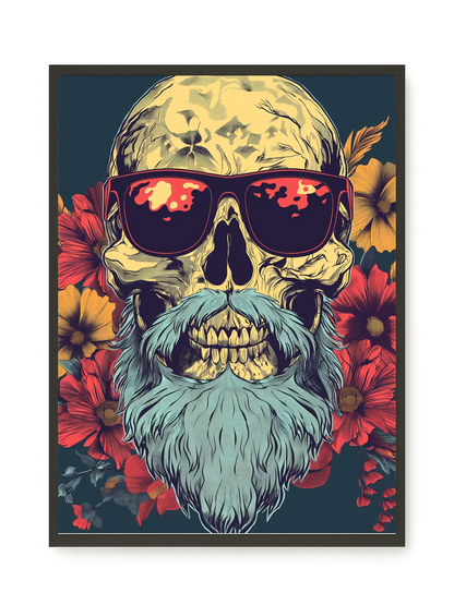 Floral Skull Canvas Wall Art