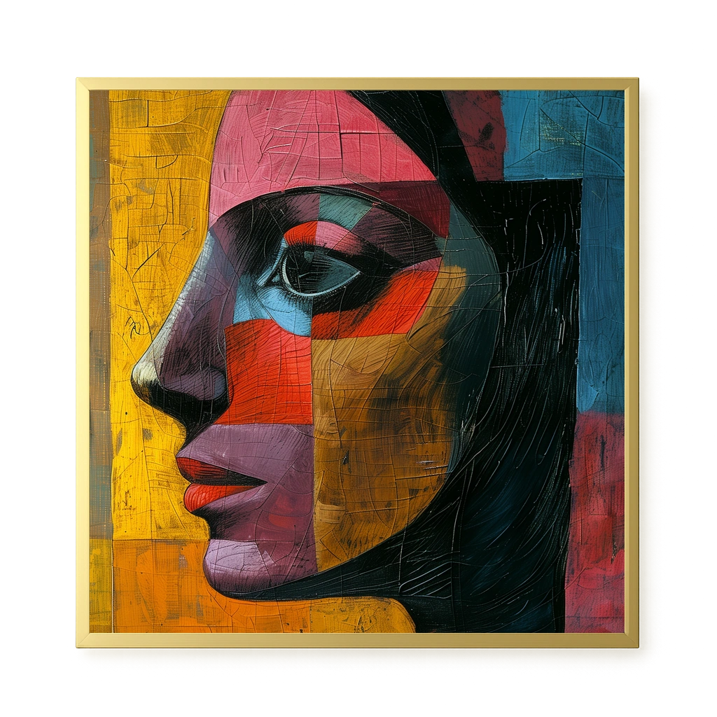 Geometric Portrait Canvas Wall Art