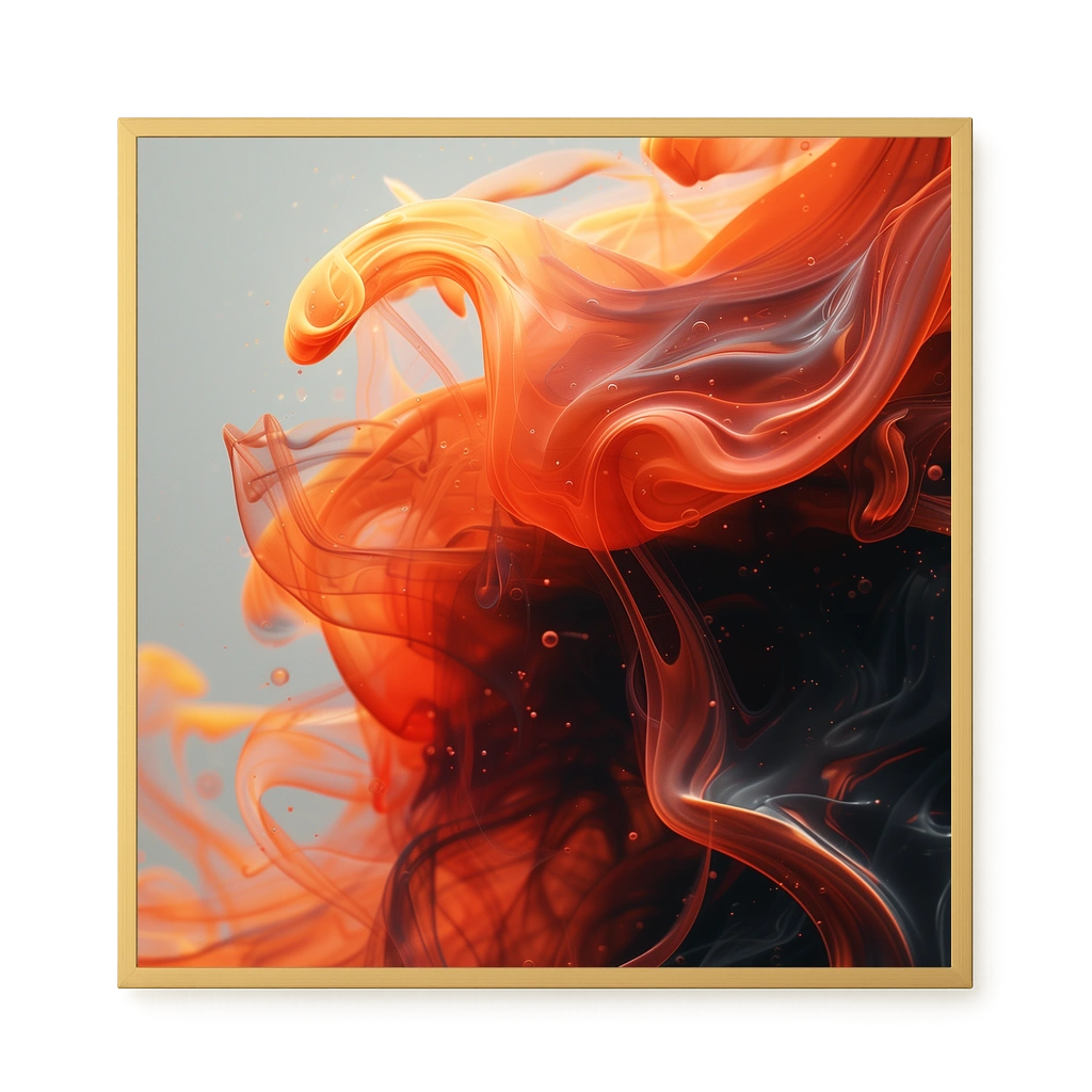 Fiery Abstract Flow Canvas Wall Art
