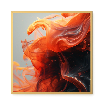 Fiery Abstract Flow Canvas Wall Art