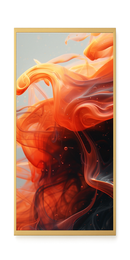 Fiery Abstract Flow Canvas Wall Art