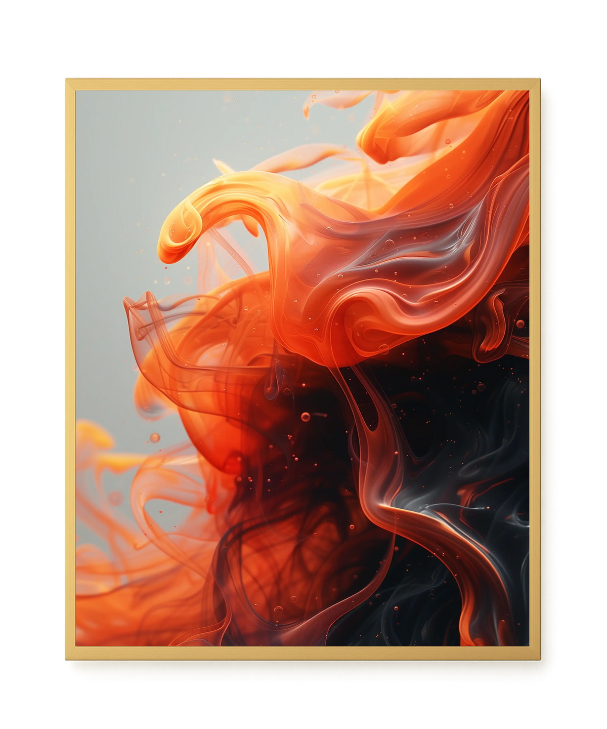 Fiery Abstract Flow Canvas Wall Art