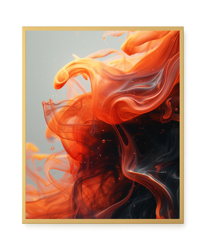Fiery Abstract Flow Canvas Wall Art