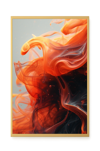 Fiery Abstract Flow Canvas Wall Art