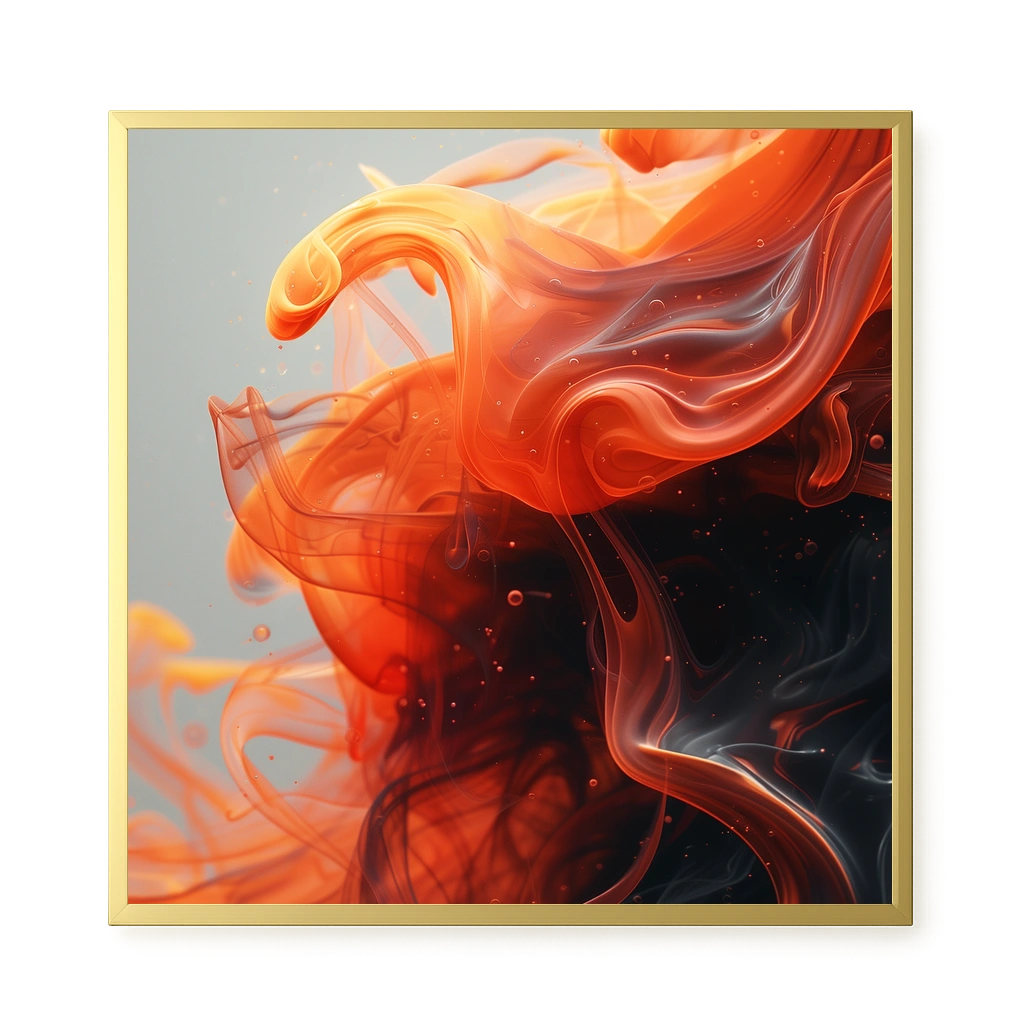 Fiery Abstract Flow Canvas Wall Art