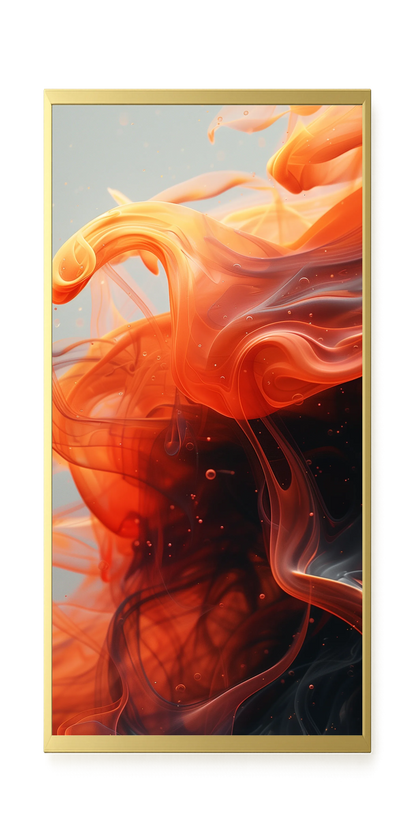 Fiery Abstract Flow Canvas Wall Art
