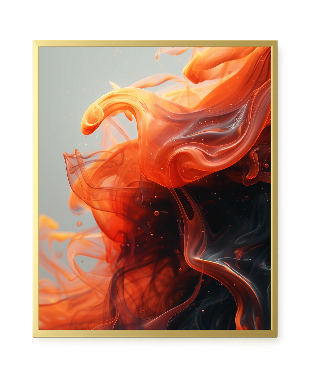 Fiery Abstract Flow Canvas Wall Art