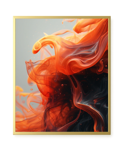 Fiery Abstract Flow Canvas Wall Art