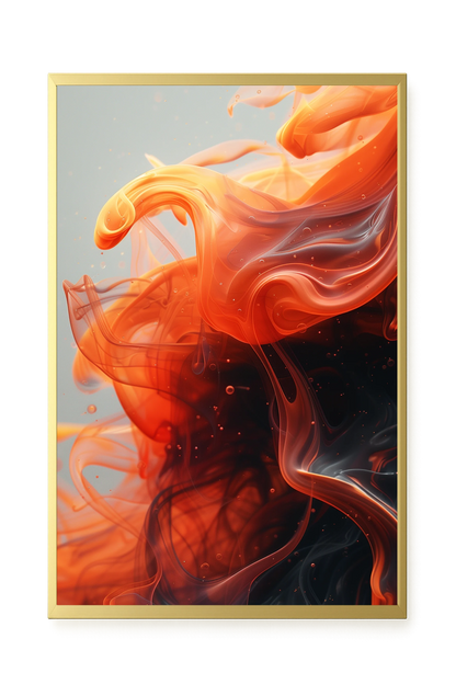 Fiery Abstract Flow Canvas Wall Art