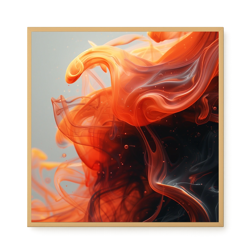 Fiery Abstract Flow Canvas Wall Art