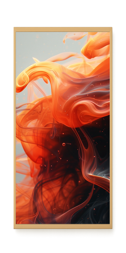 Fiery Abstract Flow Canvas Wall Art