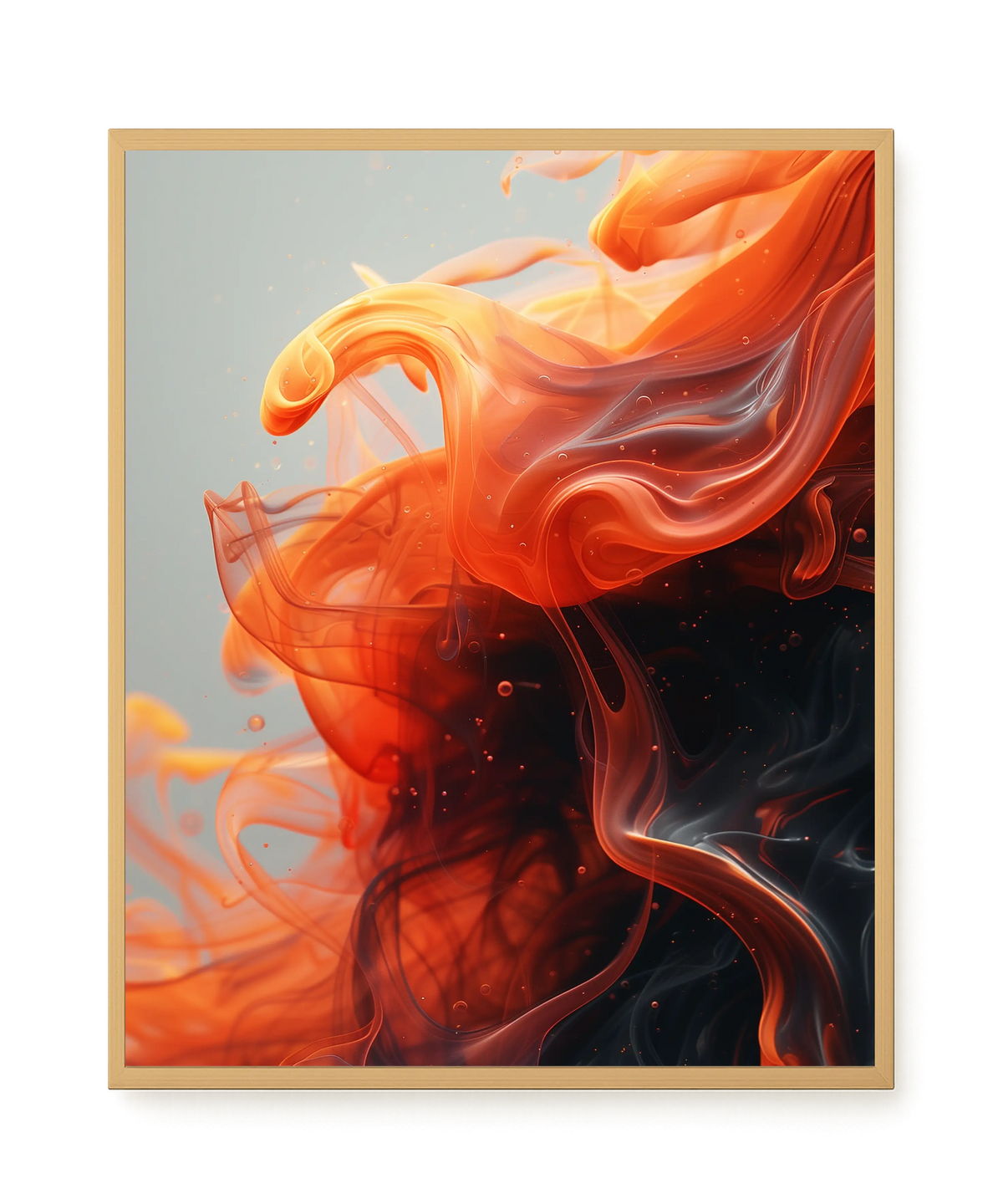 Fiery Abstract Flow Canvas Wall Art