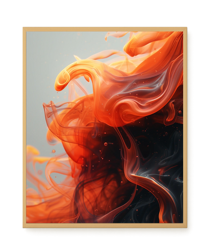 Fiery Abstract Flow Canvas Wall Art