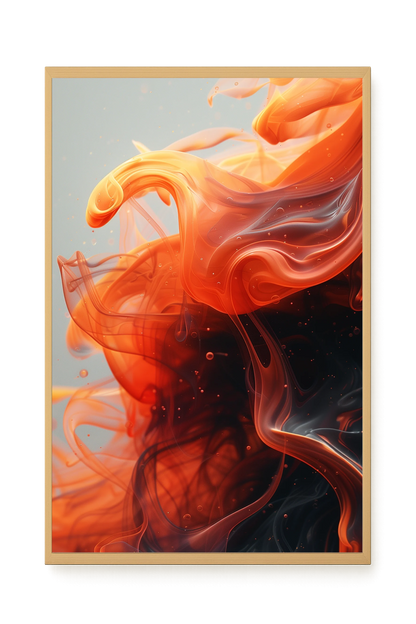 Fiery Abstract Flow Canvas Wall Art