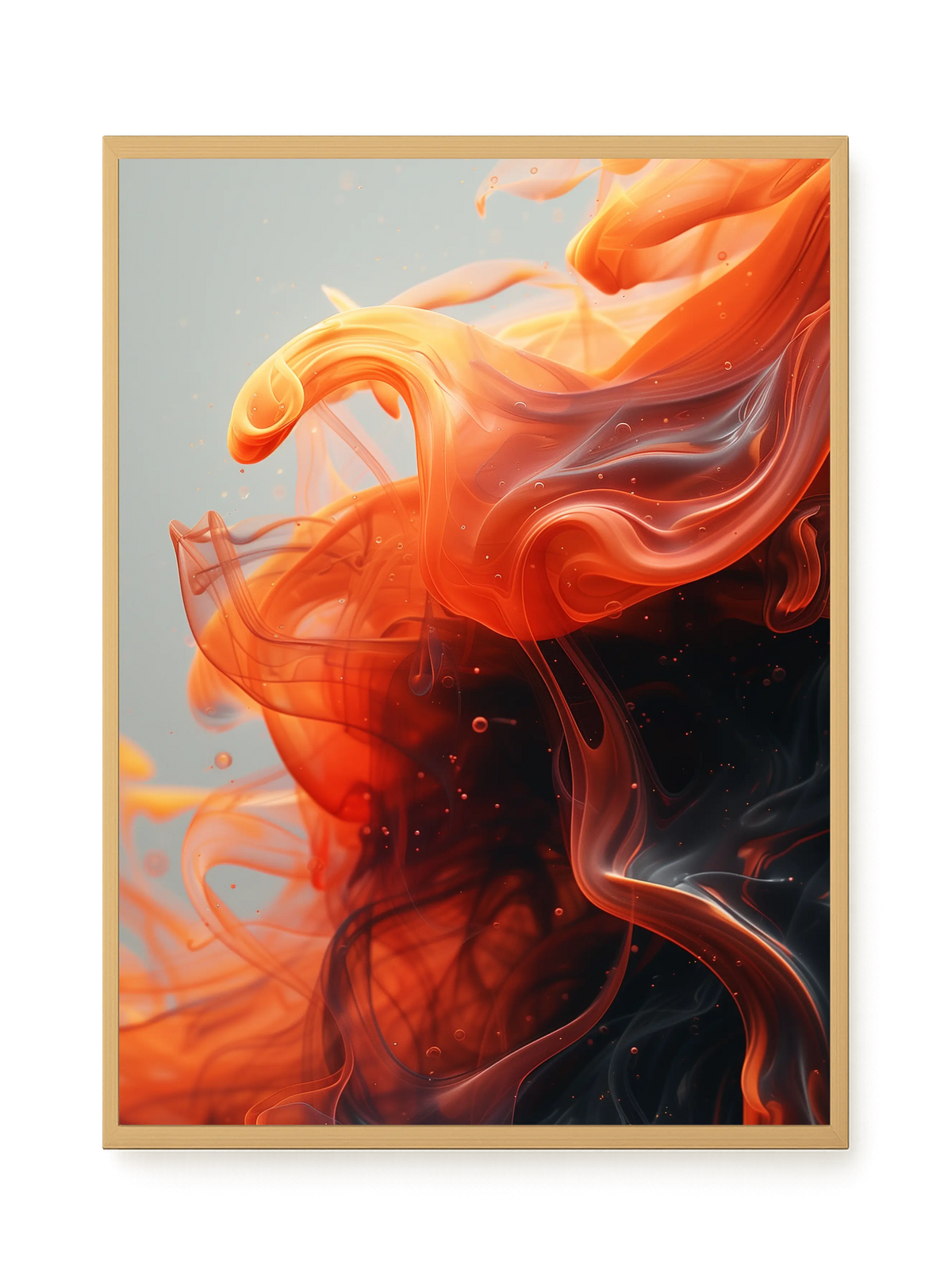 Fiery Abstract Flow Canvas Wall Art