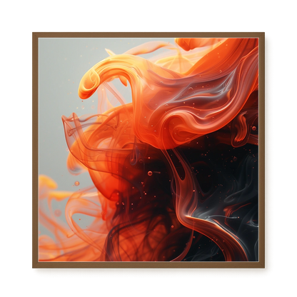 Fiery Abstract Flow Canvas Wall Art