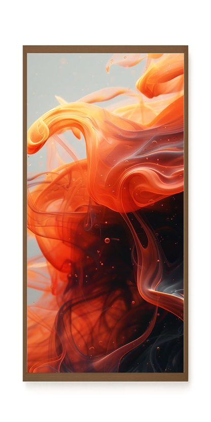 Fiery Abstract Flow Canvas Wall Art