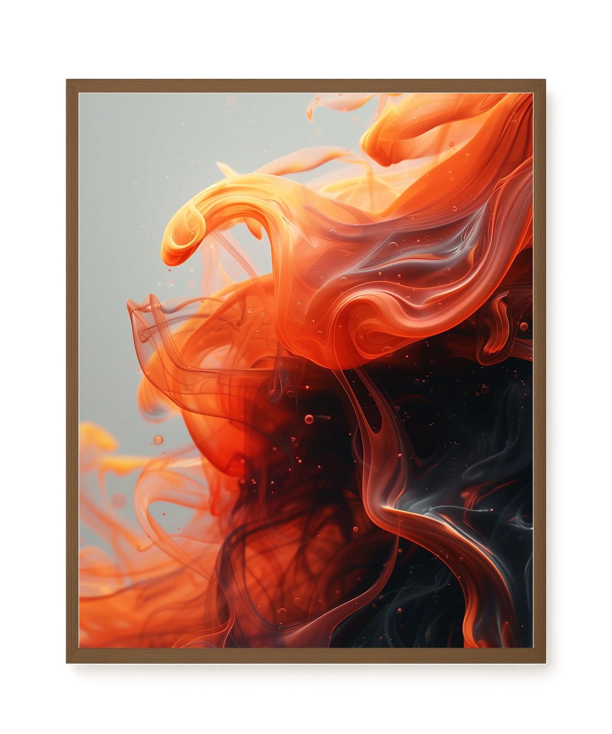 Fiery Abstract Flow Canvas Wall Art