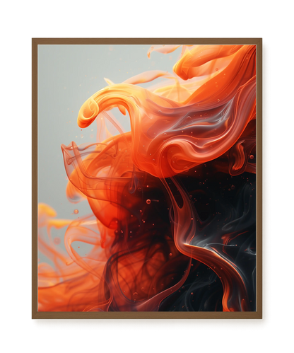 Fiery Abstract Flow Canvas Wall Art