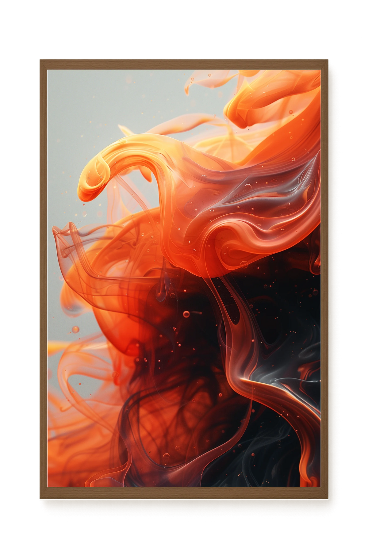 Fiery Abstract Flow Canvas Wall Art