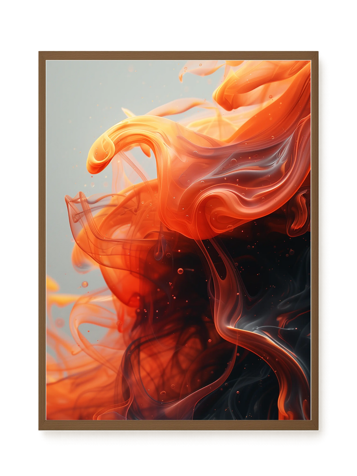 Fiery Abstract Flow Canvas Wall Art