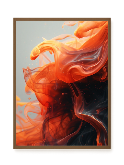 Fiery Abstract Flow Canvas Wall Art