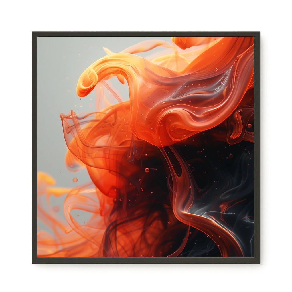 Fiery Abstract Flow Canvas Wall Art