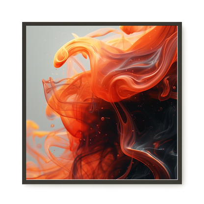 Fiery Abstract Flow Canvas Wall Art