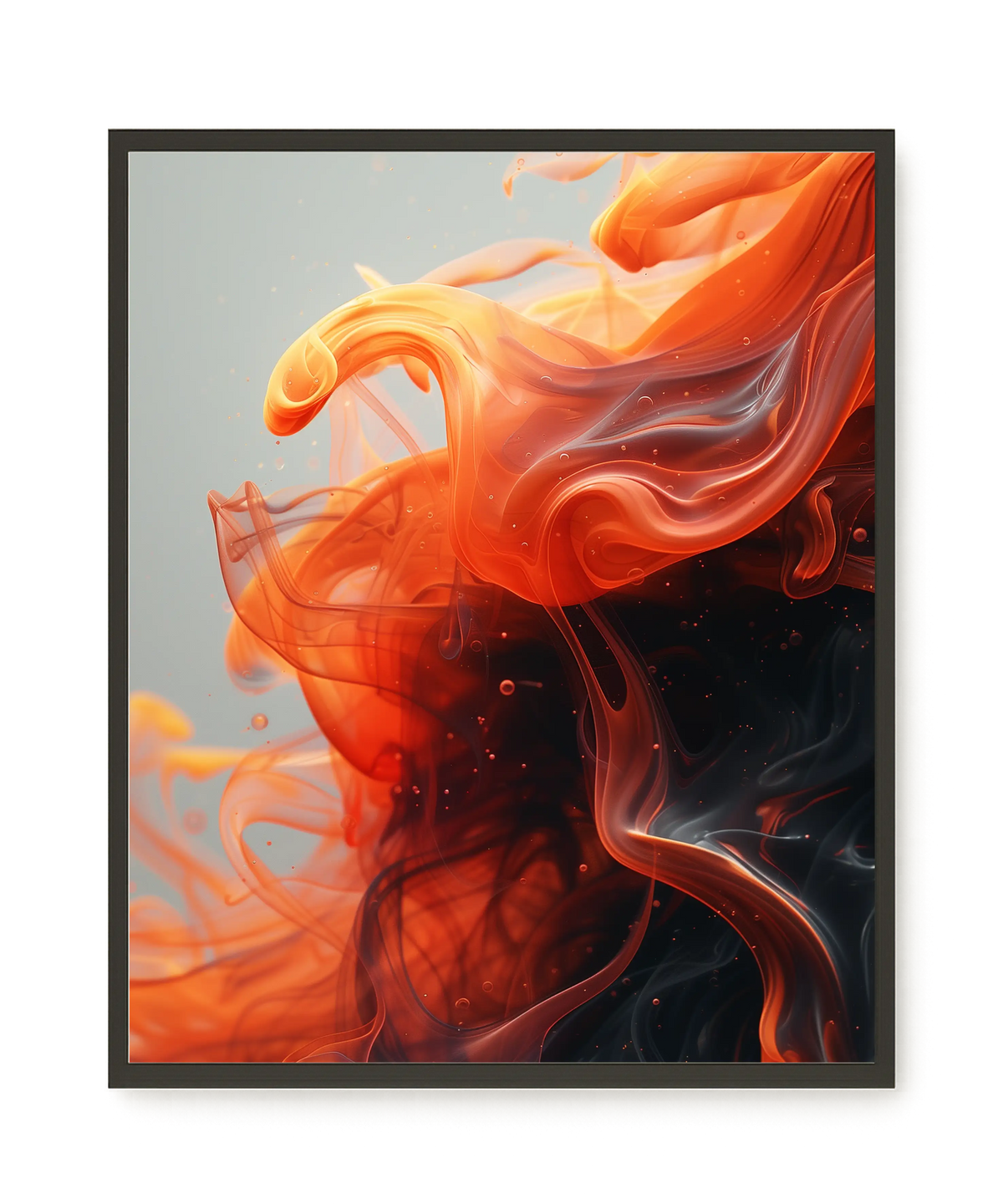 Fiery Abstract Flow Canvas Wall Art