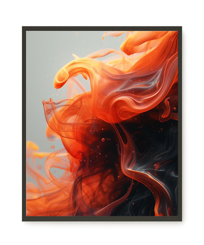 Fiery Abstract Flow Canvas Wall Art