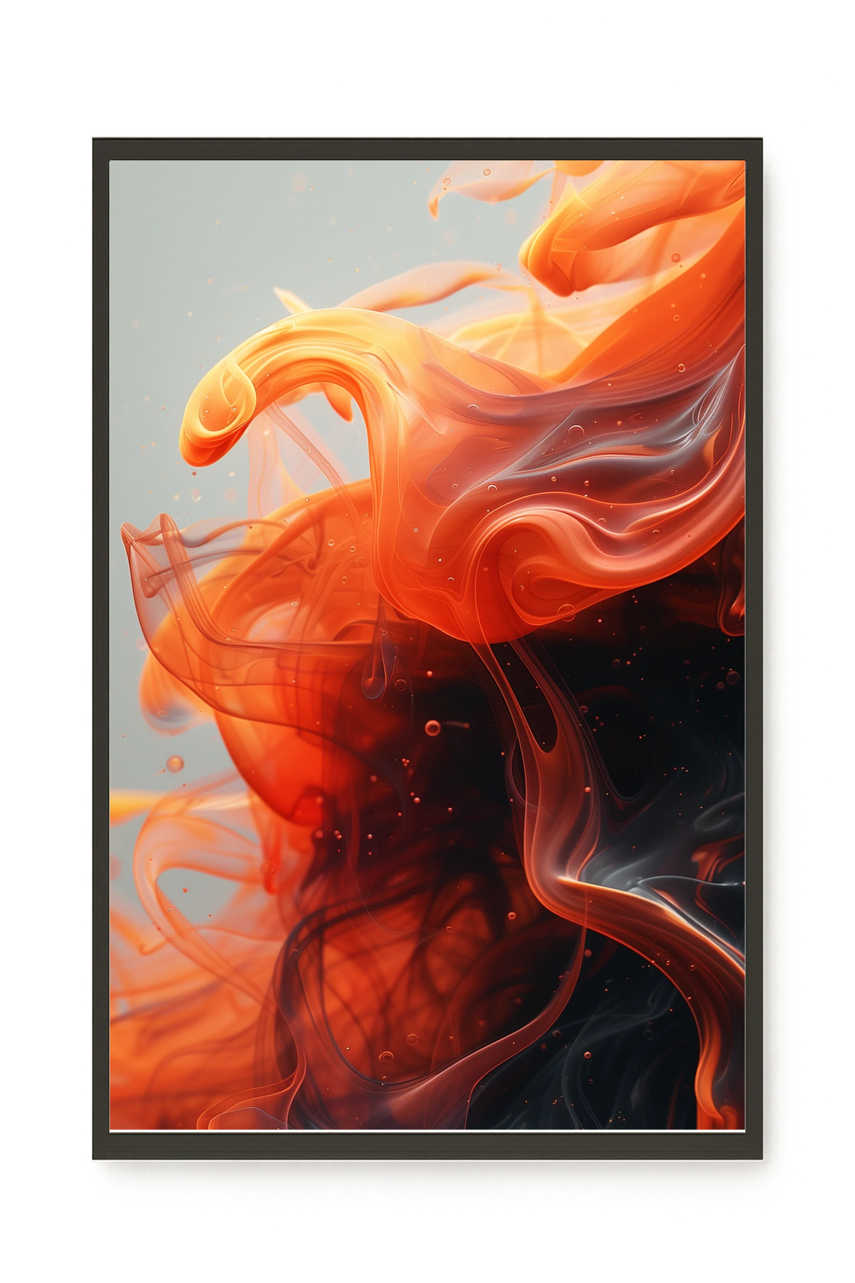Fiery Abstract Flow Canvas Wall Art