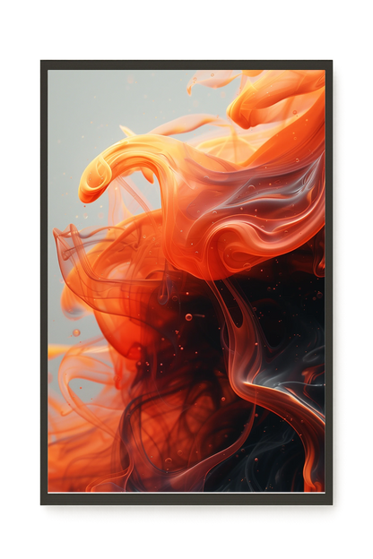 Fiery Abstract Flow Canvas Wall Art