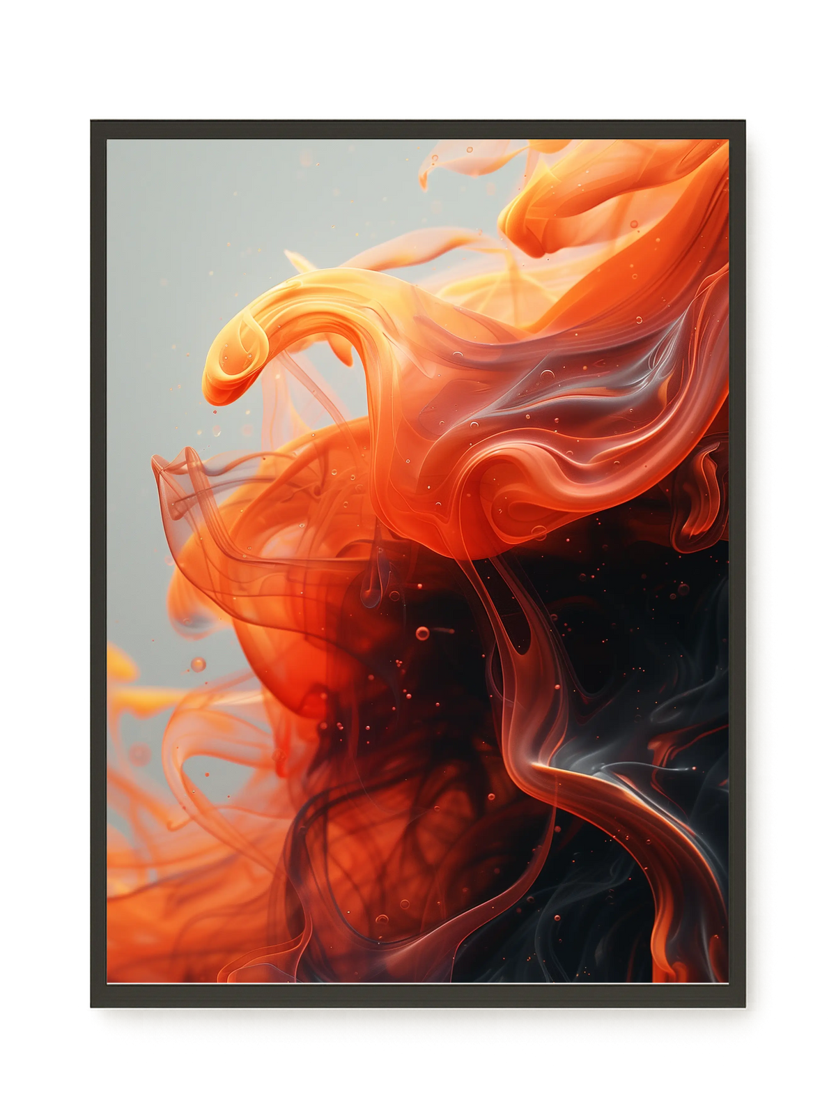 Fiery Abstract Flow Canvas Wall Art