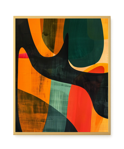 Interwoven Color Waves Canvas Wall Art