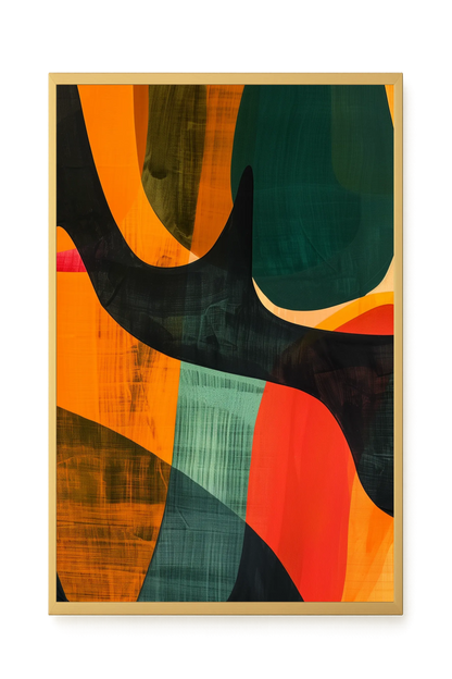 Interwoven Color Waves Canvas Wall Art