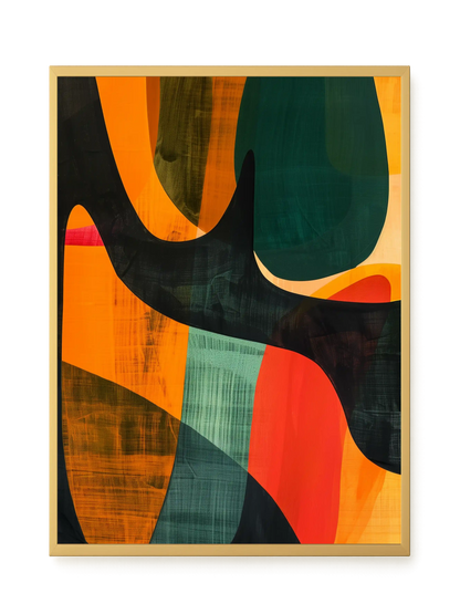 Interwoven Color Waves Canvas Wall Art
