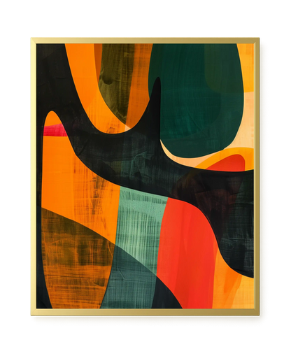 Interwoven Color Waves Canvas Wall Art