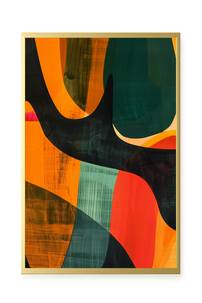 Interwoven Color Waves Canvas Wall Art