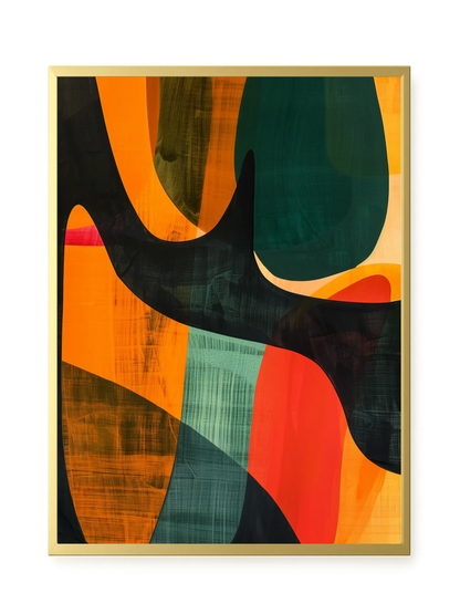 Interwoven Color Waves Canvas Wall Art