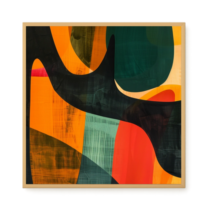 Interwoven Color Waves Canvas Wall Art
