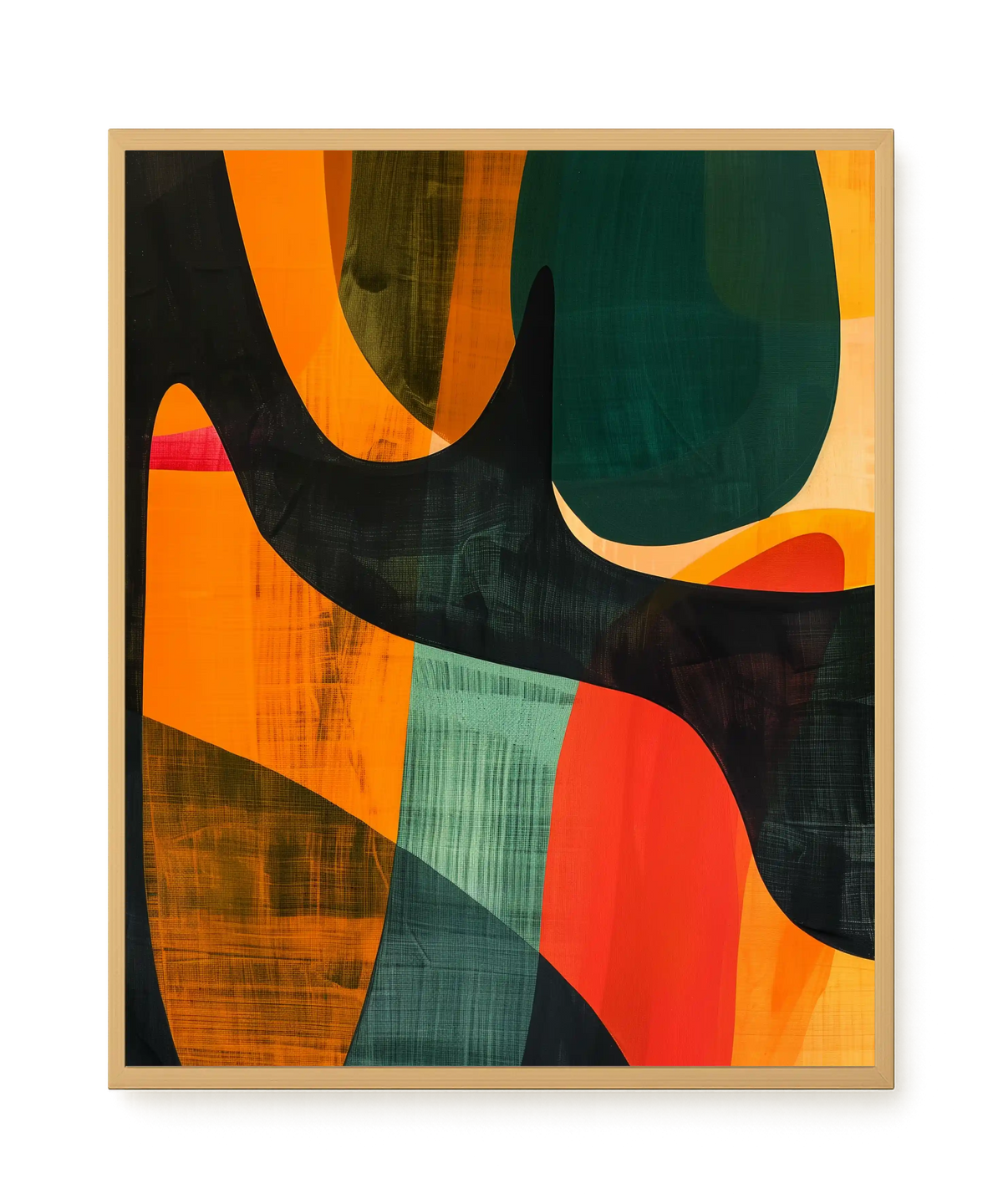 Interwoven Color Waves Canvas Wall Art