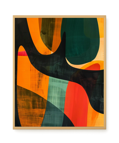 Interwoven Color Waves Canvas Wall Art