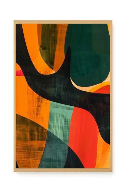 Interwoven Color Waves Canvas Wall Art