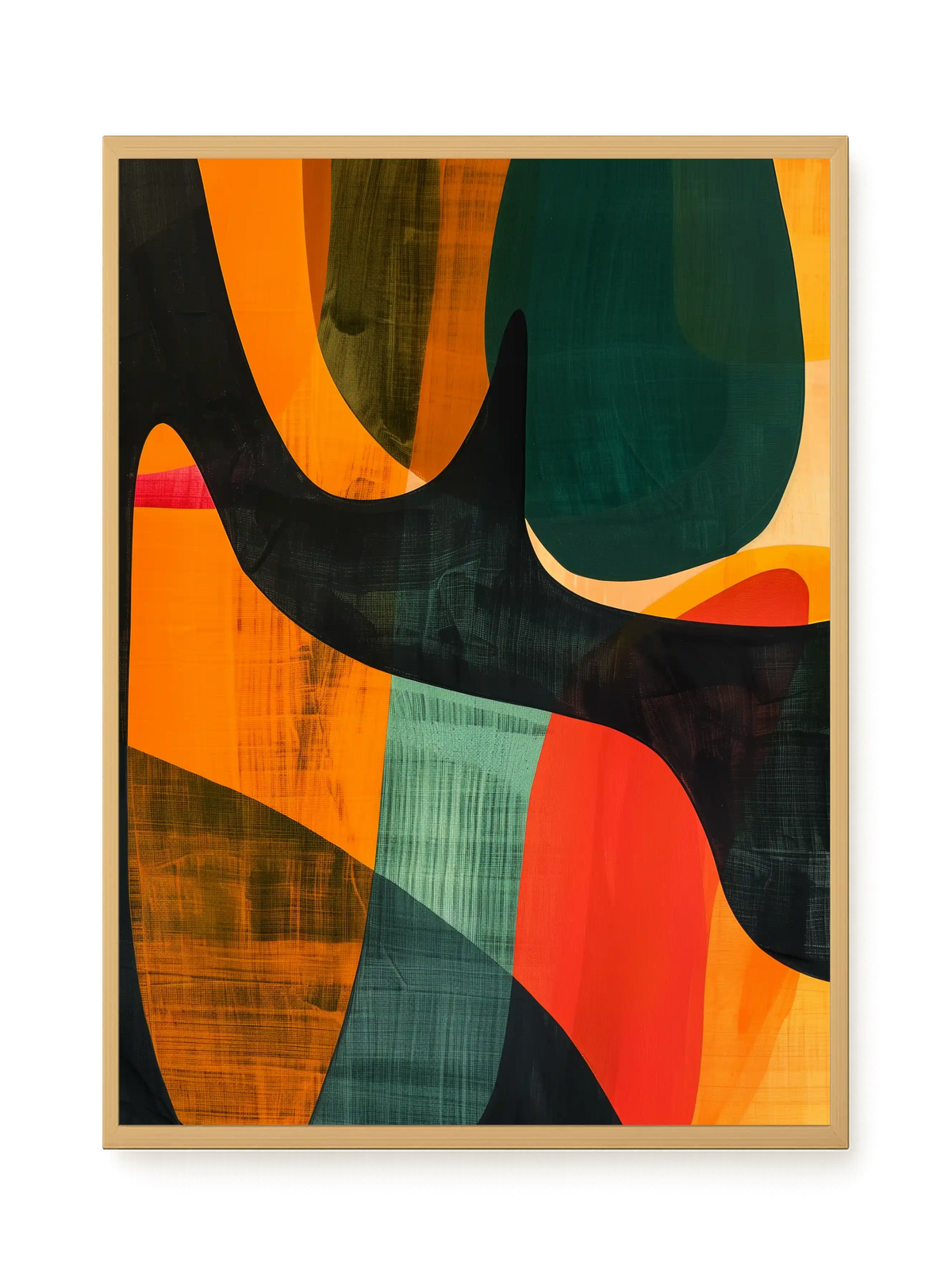 Interwoven Color Waves Canvas Wall Art