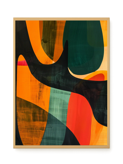 Interwoven Color Waves Canvas Wall Art