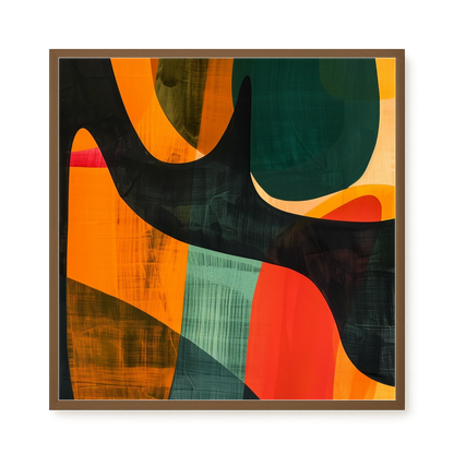 Interwoven Color Waves Canvas Wall Art