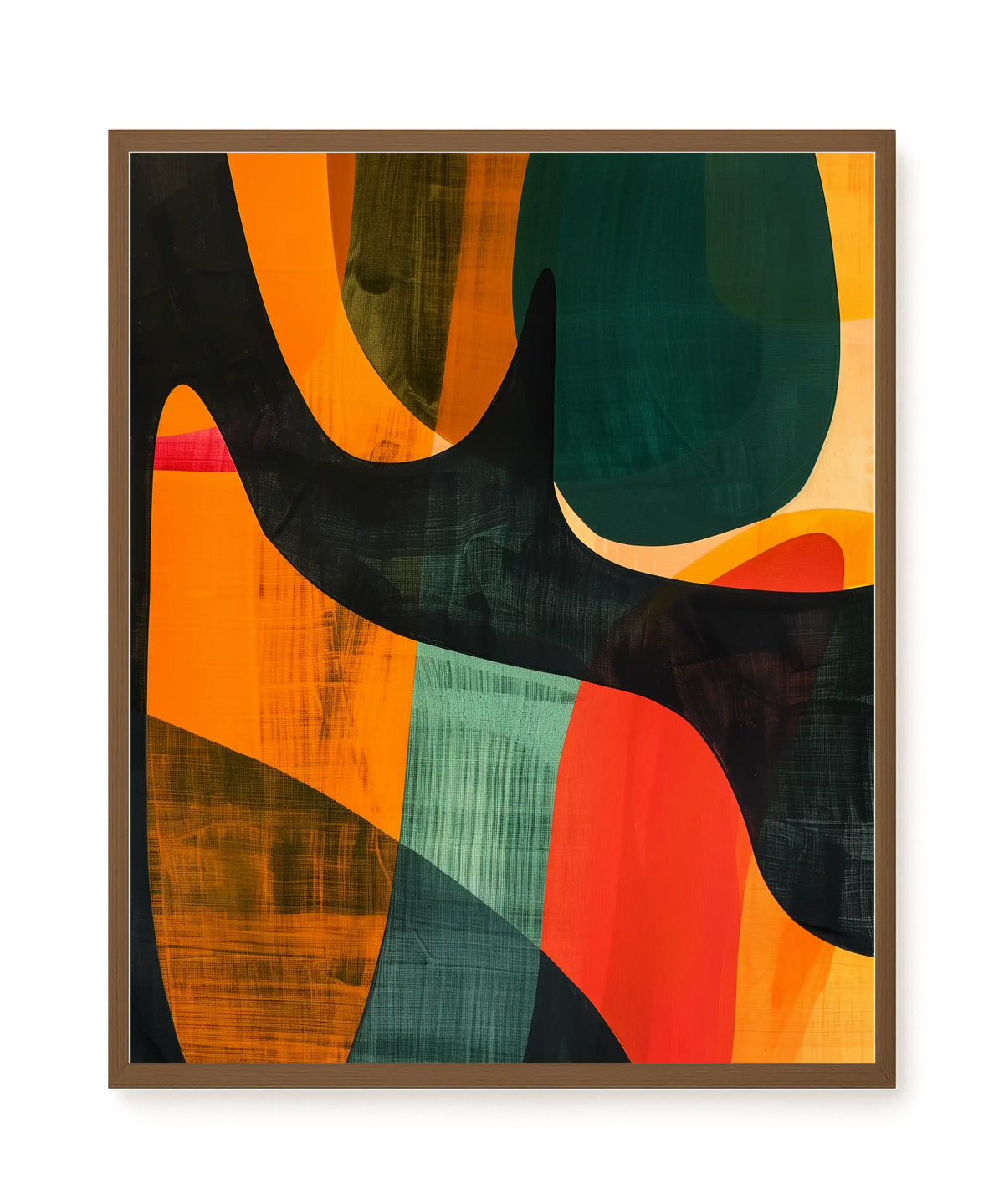 Interwoven Color Waves Canvas Wall Art
