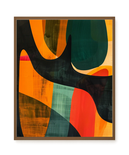 Interwoven Color Waves Canvas Wall Art
